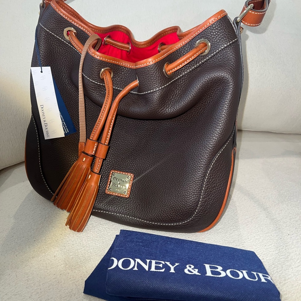 🔥 NWT Dooney & Bourke Bag | NWT Red and Tan Leather Tote - Picture 5 of 12